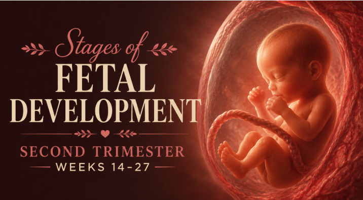 Second trimester fetal development during pregnancy weeks 14–27